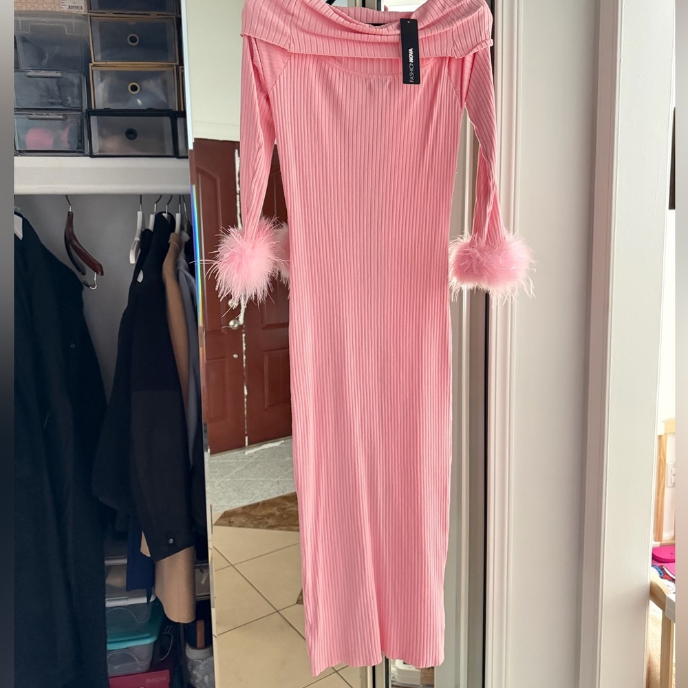 Fashion Nova Pink Ribbed Dress in 1X - Picture 3 of 7